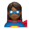 Woman Superhero- Medium-Dark Skin Tone emoji on LG